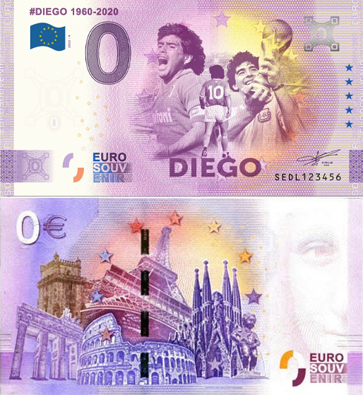 Banconota 0 Euro #Diego 1960-2020 -  Italia - 2025 