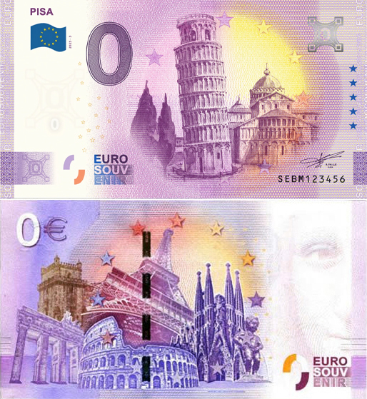 Banconota 0 Euro Pisa -  Italia - 2025 