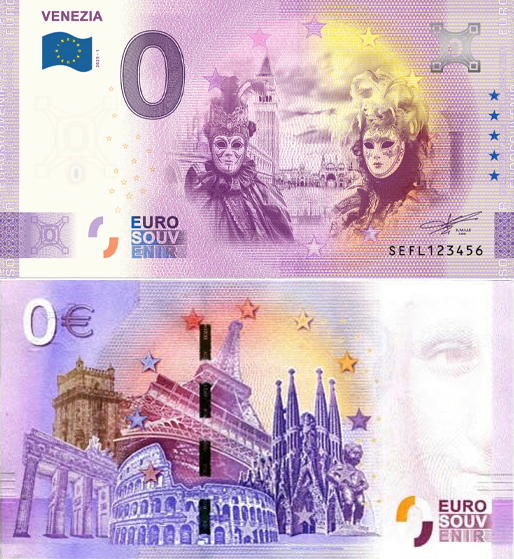 Banconota 0 Euro Venezia - Carnevale -  Italia - 2025 