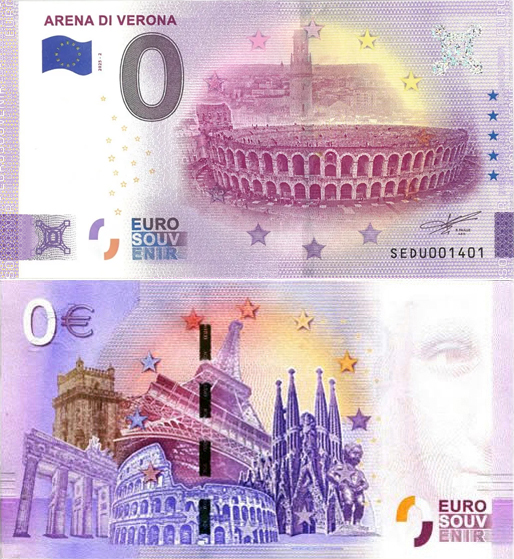 Banconota 0 Euro Arena di Verona -  Italia - 2025 