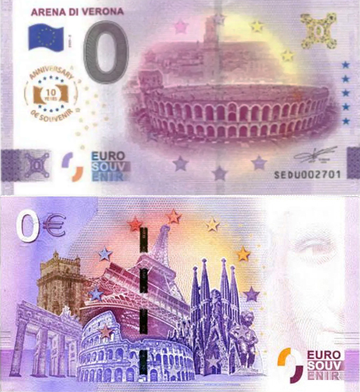 Banconota 0 Euro Arena di Verona - 10° Anniversario -  Italia - 2025 