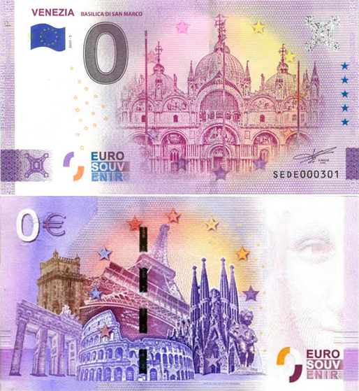 Banconota 0 Euro Venezia "Basilica di San Marco" -  Italia - 2025 