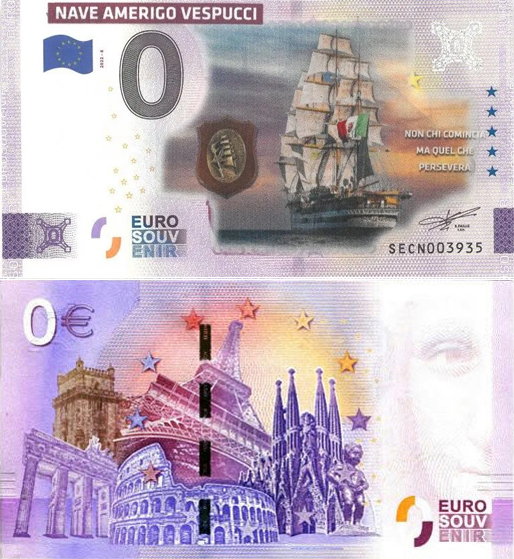 Banconota 0 Euro Nave Amerigo Vespucci -  Italia - 2025 