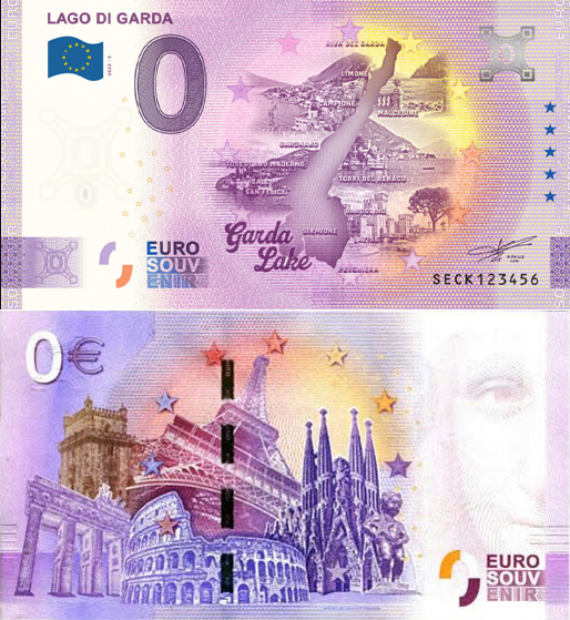 Banconota 0 Euro Lago di Garda -  Italia - 2025 