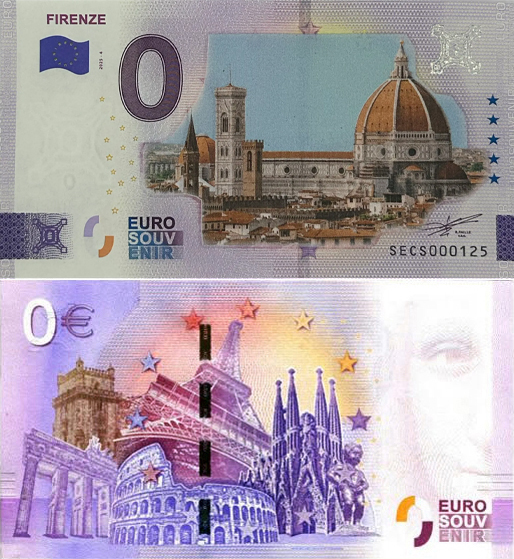 Banconota 0 Euro Firenze - Duomo (COLORATA) -  Italia - 2025 
