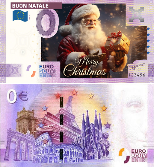 Banconota 0 Euro Buon Natale 2025 N°1 -  Italia - 2025 