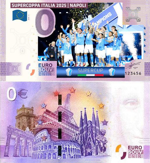 Banconota 0 Euro Supercoppa Italia 2025 - Napoli N°2 -  Italia - 2025 