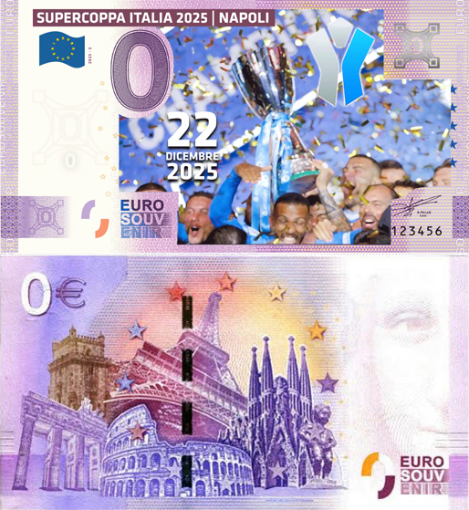 Banconota 0 Euro Supercoppa Italia 2025 - Napoli N°3 -  Italia - 2025 