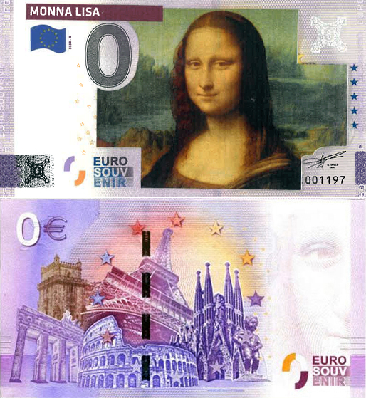 Banconota 0 Euro Monna Lisa (COLORATA) -  Italia - 2026 
