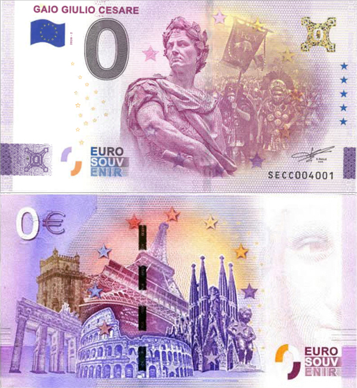 Banconota 0 Euro Gaio Giulio Cesare - Ologramma Gold -  Italia - 2026 