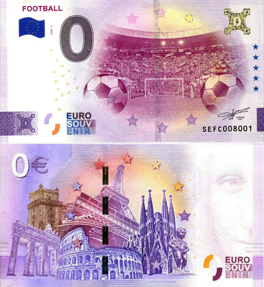 Banconota 0 Euro Football - Ologramma Gold -  Italia - 2026 