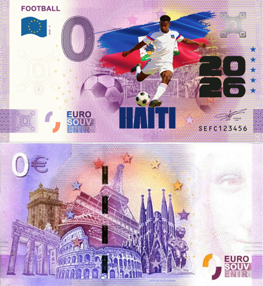 Banconota 0 Euro Football 2026 - Haiti (COLORATA) -  Italia - 2026 