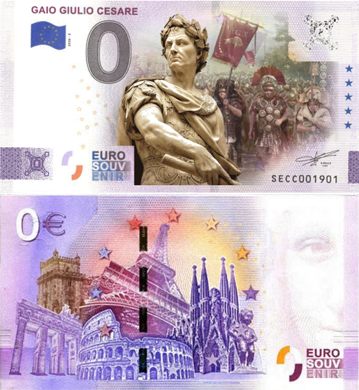 Banconota 0 Euro Gaio Giulio Cesare (COLORATA) -  Italia - 2026 