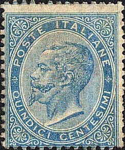Francobollo Effigie di Vittorio Emanuele II Entro un Ovale -  1863