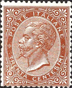 Francobollo Effigie di Vittorio Emanuele II Entro un Ovale -  1863