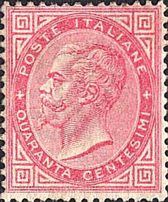 Francobollo Effigie di Vittorio Emanuele II Entro un Ovale -  1863