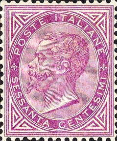 Francobollo Effigie di Vittorio Emanuele II Entro un Ovale -  1863