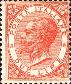 Francobollo Effigie di Vittorio Emanuele II Entro un Ovale -  1863