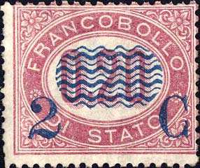 Francobollo Cifra Entro un Ovale -  1878