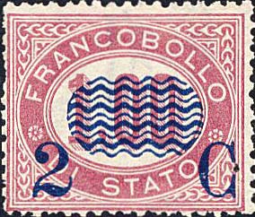 Francobollo Cifra Entro un Ovale -  1878