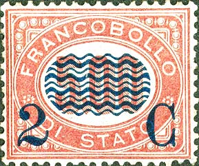 Francobollo Cifra Entro un Ovale -  1878