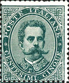Francobollo Effigie di Umberto I Entro un Ovale -  1879