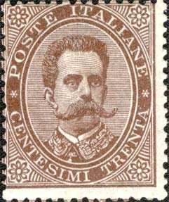 Francobollo Effigie di Umberto I Entro un Ovale -  1879
