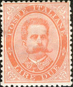 Francobollo Effigie di Umberto I Entro un Ovale -  1882