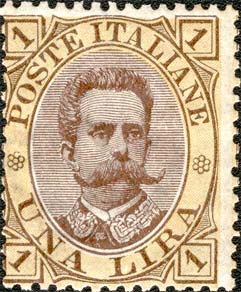 Francobollo Effigie di Umberto I Entro un Ovale -  1889