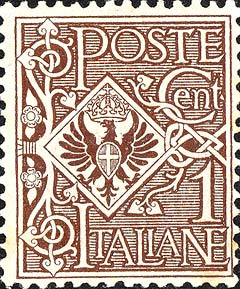Francobollo Aquila e Ornamenti -  1901