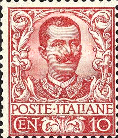 Francobollo Effigie di Vittorio Emanuele III e Ornamenti Floreali -  1901