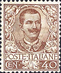 Francobollo Effigie di Vittorio Emanuele III e Ornamenti Floreali -  1901