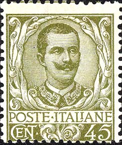 Francobollo Effigie di Vittorio Emanuele III e Ornamenti Floreali -  1901