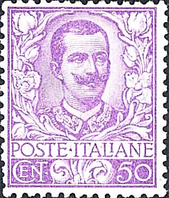 Francobollo Effigie di Vittorio Emanuele III e Ornamenti Floreali -  1901