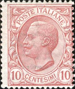 Francobollo Effigie di Vittorio Emanuele III Volta a Sinistra -  1906