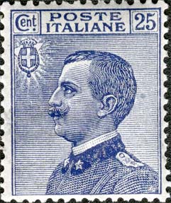Francobollo Effigie di Vittorio Emanuele III Volta a Sinistra -  1908