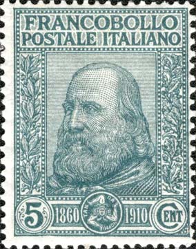 Francobollo Effigie di Giuseppe Garibaldi Volta a Sinistra -  1910