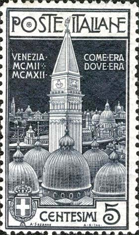 Francobollo Campanile di San Marco -  1912