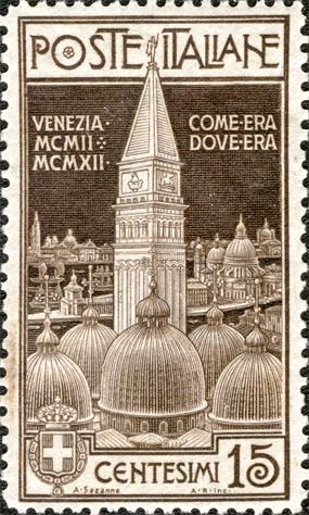 Francobollo Campanile di San Marco -  1912