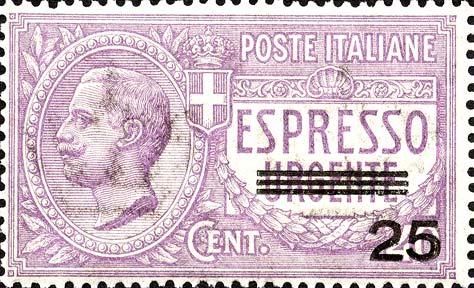 Francobollo Effigie di Vittorio Emanuele III Entro un Ovale -  1917