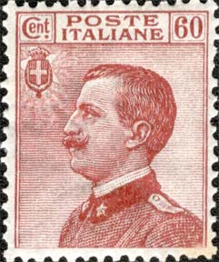 Francobollo Effigie di Vittorio Emanuele III Volta a Sinistra -  1918