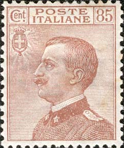Francobollo Effigie di Vittorio Emanuele III Volta a Sinistra -  1920