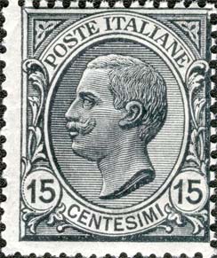 Francobollo Effigie di Vittorio Emanuele III Volta a Sinistra -  1919
