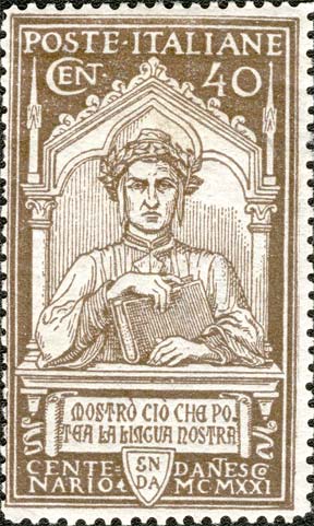 Francobollo Ritratto di Dante Alighieri -  1921