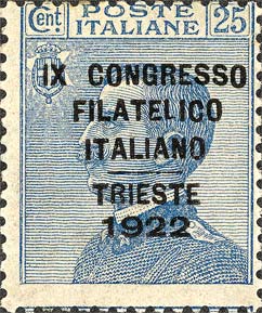Francobollo Effigie di Vittorio Emanuele III Volta a Sinistra -  1922