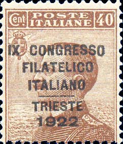 Francobollo Effigie di Vittorio Emanuele III Volta a Sinistra -  1922