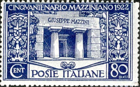 Francobollo Tomba di Mazzini, a Staglieno, Genova -  1922