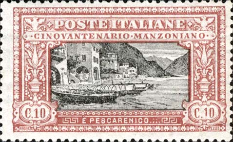 Francobollo Veduta di Pescarenico -  1923