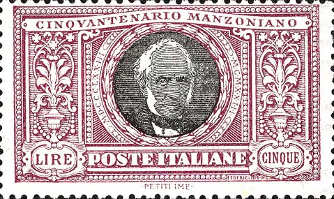 Francobollo Ritratto di Alessandro Manzoni -  1923