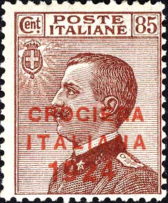 Francobollo Effigie di Vittorio Emanuele III Volta a Sinistra -  1924